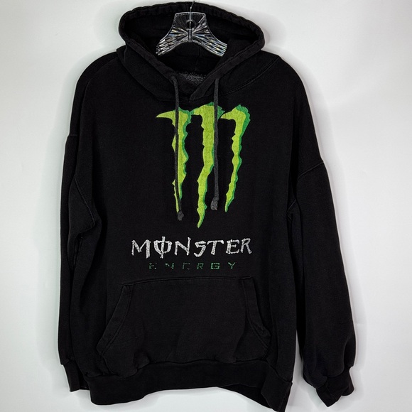 Vintage Monster Unleash The Beast Black Hooded Sweatshirt - Picture 1 of 10